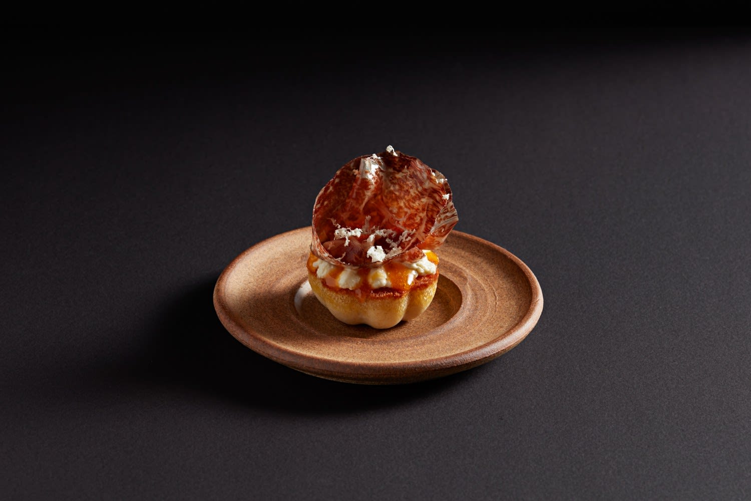 Atria restaurant's Blackmore wagyu bresaola and horseradish crumpet